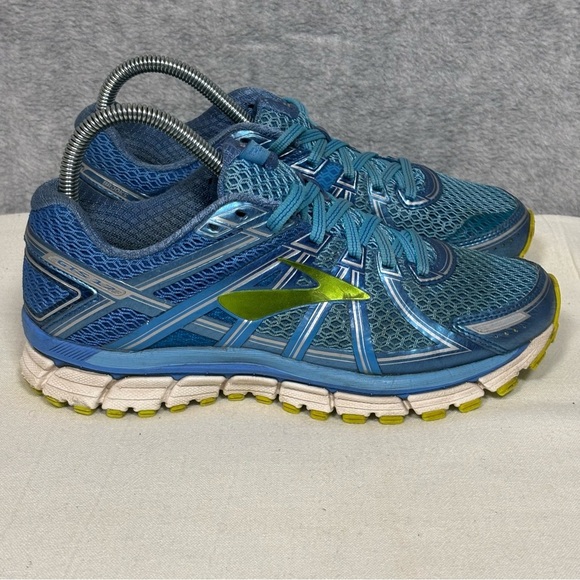 Brooks Adrenaline GTS 17 Running Shoes-Azure Blue/Palace Blue/Lime Punch-Women 8 - Picture 1 of 10